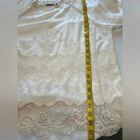 SPIAGGIA DOLCE lace trim and embroidered blouse Size M - Picture 9 of 11